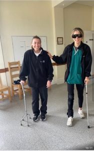 Learner completing Essential 6 GERT suit ageing and frailty-awareness training